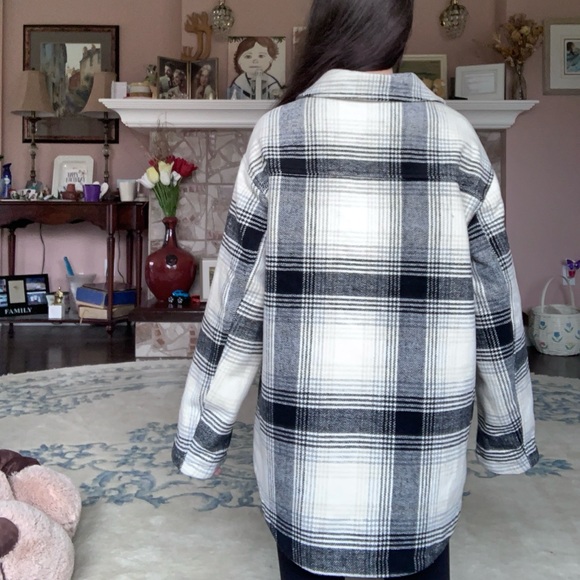 Ardene Wool Blend Fleece Lined Plaid Shacket - Picture 5 of 8